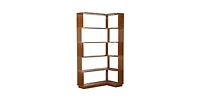 Flynama 35.43 Inch Extended L-Shape Corner Anti-Drop Open Storage Bookshelf