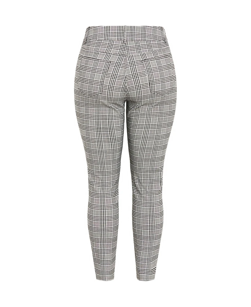 City Chic Women's Plus Bengaline Check Pant