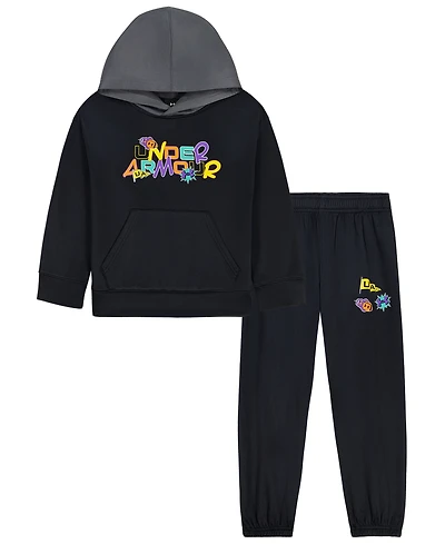 Under Armour Boys' 4-20 Retro Hooded Hoodie and Joggers, 2-Piece Set