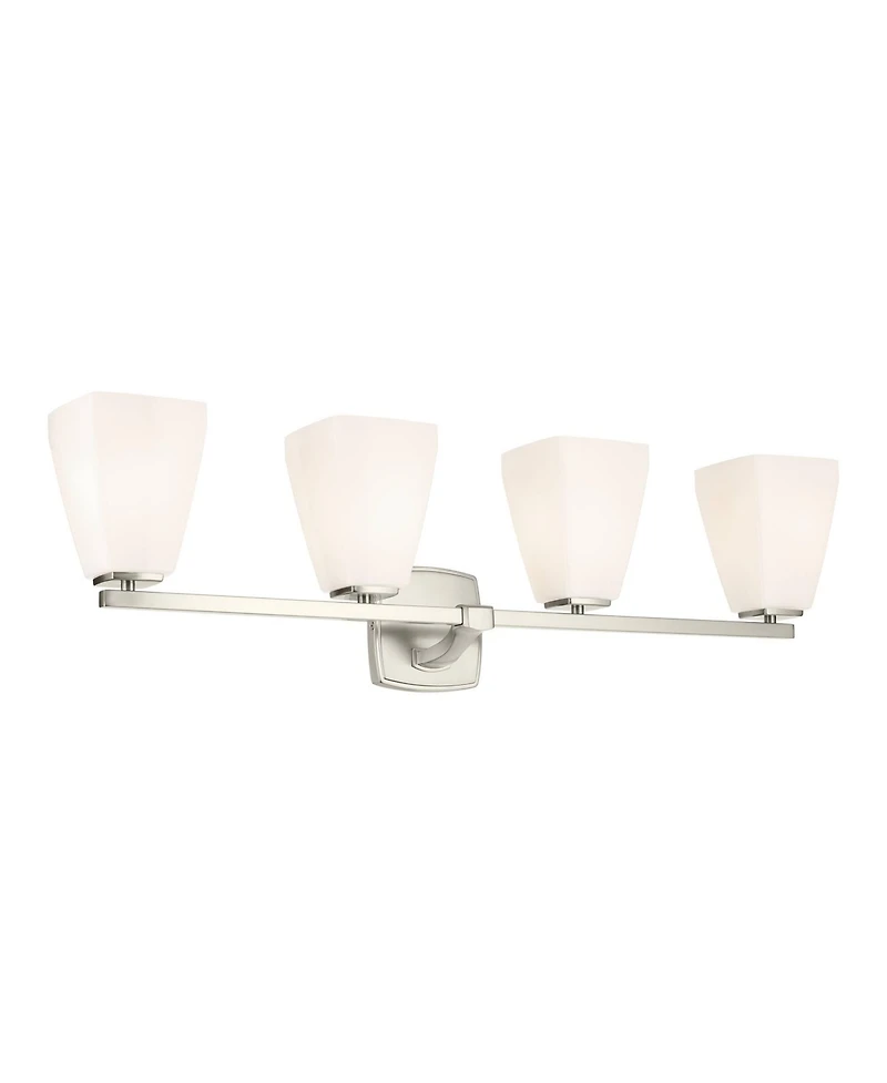 Kichler Marant Brushed Nickel Bath 4Lt with Opal Glass