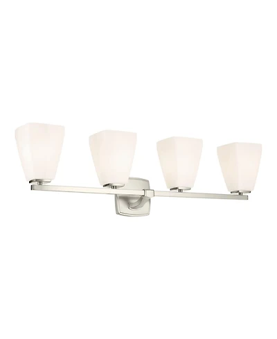 Kichler Marant Brushed Nickel Bath 4Lt with Opal Glass