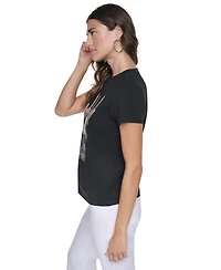 Dkny Women's Central Park Steps Conversational Crewneck Short-Sleeve T-Shirt