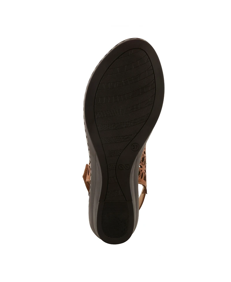 Spring Step Women's Belizana Slingback Wedge with Laser-Cut Detail
