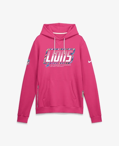Nike Men's Pink Detroit Lions 2026 Nfl Cruical Catch Sideline Dri-Fit Pullover Hoodie