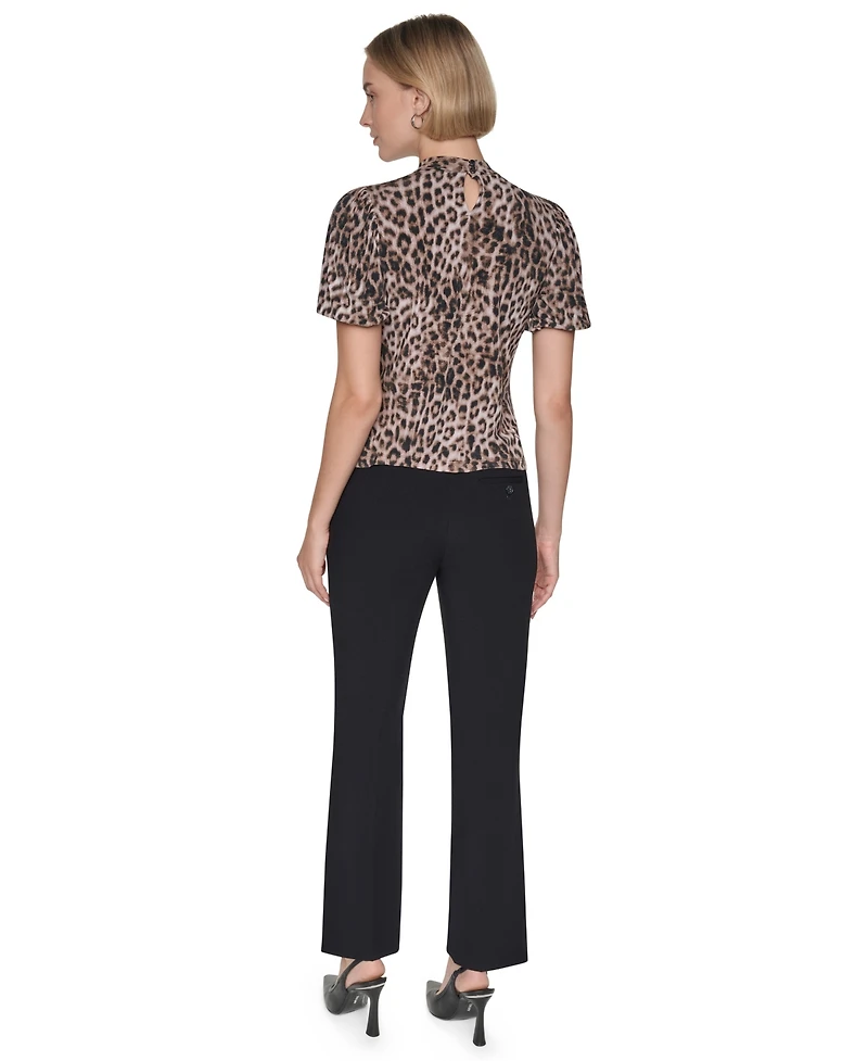 Dkny Petite Balloon-Sleeve Keyhole Blouse