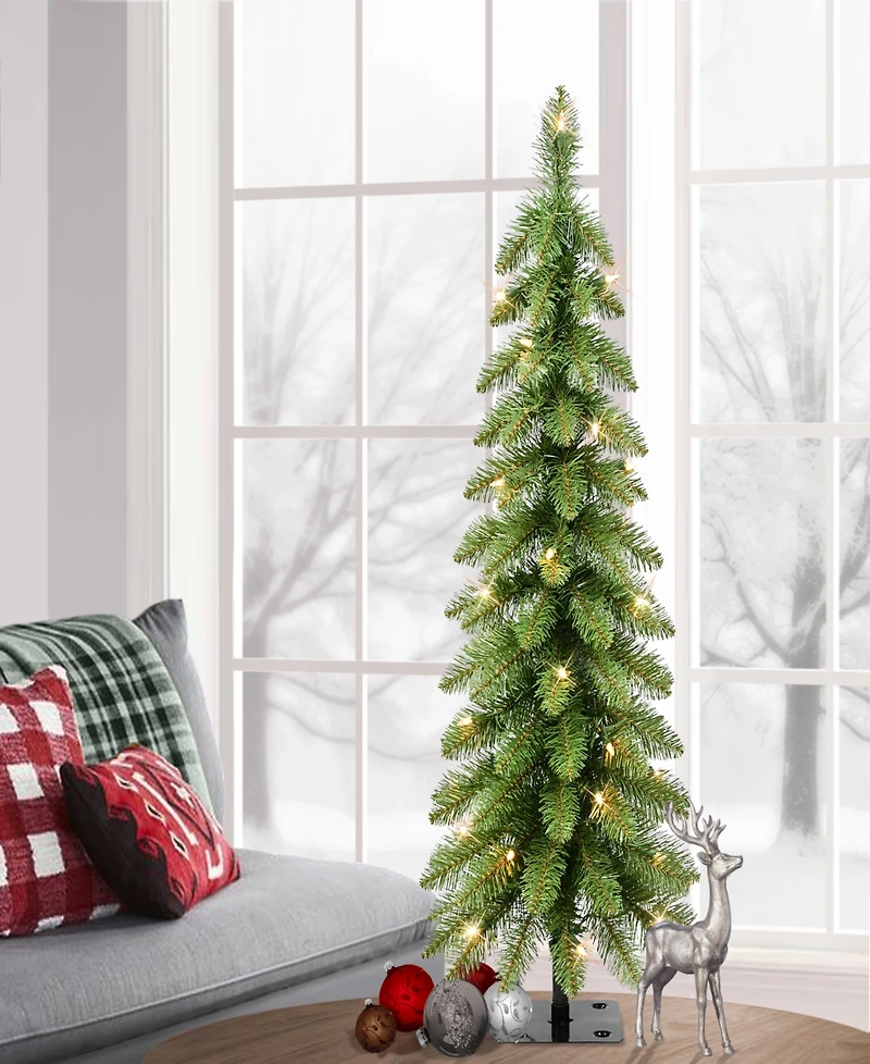Puleo International 3' Pre-Lit Alpine Pencil Christmas Tree