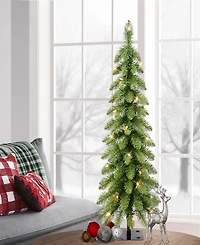 Puleo International 3' Pre-Lit Alpine Pencil Christmas Tree