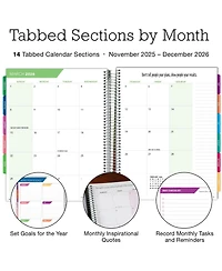 Danrong 14 Month Daily Weekly Monthly Planner With Tab Sections Stickers Pocket Folder Bookmark