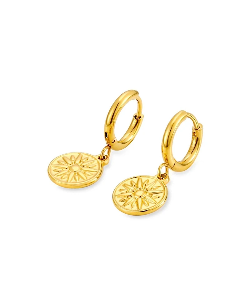 Atolea Gold-Tone Golden Sun Drop-Hoop Earrings