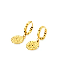 Atolea Gold-Tone Golden Sun Drop-Hoop Earrings