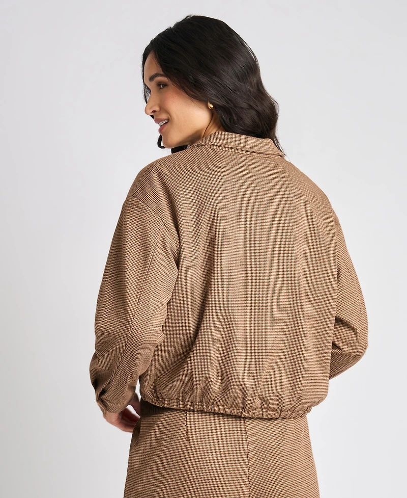 Vince Camuto Women's Collared Bubble-Hem Bomber Jacket