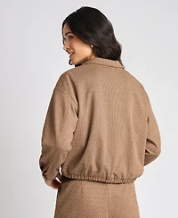 Vince Camuto Women's Collared Bubble-Hem Bomber Jacket