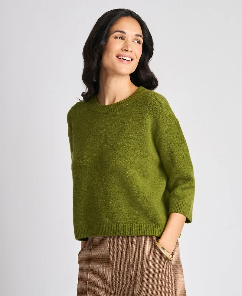 Vince Camuto Women's Elbow-Sleeve Crewneck Sweater