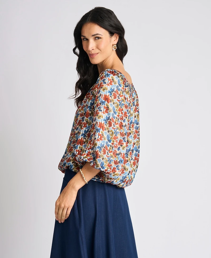 Vince Camuto Women's Square Neck Bubble Blouse