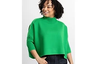 Caldwell Collection Women's Jordan Turtleneck Cropped 3/4-Length Sleeves Sweater