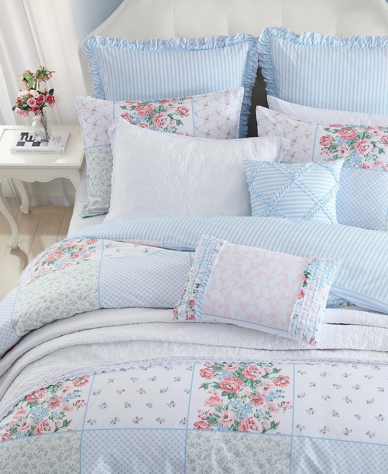 Laura Ashley Hope Patchwork Cotton -Piece Duvet Cover Set