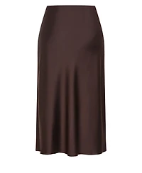City Chic Plus Miranda Satin High-Waisted A-Line Midi Skirt