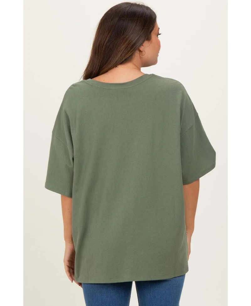 Pinkblush Maternity Oversized Short-Sleeve Crewneck Cotton T-Shirt