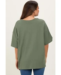 Pinkblush Maternity Oversized Short-Sleeve Crewneck Cotton T-Shirt