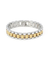 Steve Madden Women's Cubic Zirconia Two-Tone Chunky-Link Bracelet