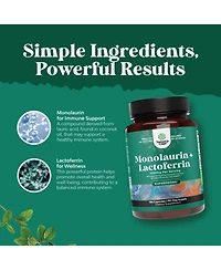 Nature's Craft Lactoferrin and Monolaurin Capsules | 250mg Lactoferrin and 1000mg Monolaurin | 180 Count
