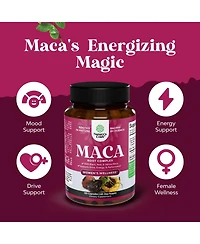 Nature's Craft Maca Root Capsules with Red, Yellow and Black Maca | 120 Count