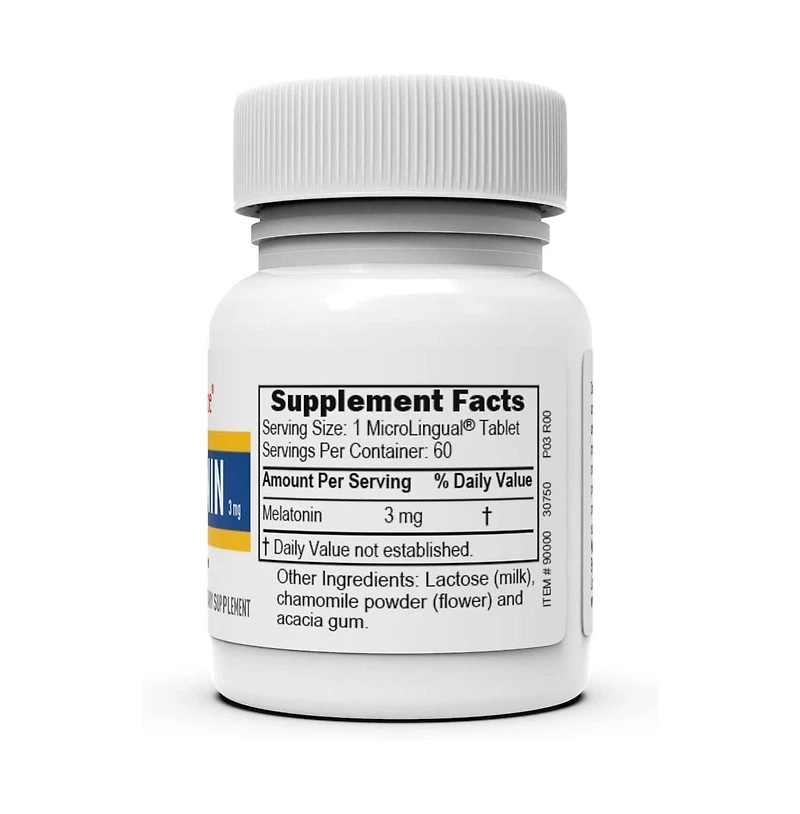 Superior Source Melatonin 3 Milligram, Quick Dissolve MicroLingual 60 Tablets with Chamomile, Sleep Support, Melatonin, for Adults, Non-gmo