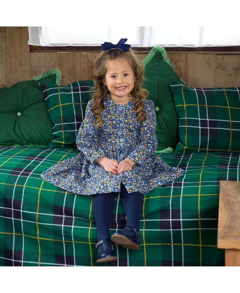 Rachel Riley Toddler Girls' 2T-5T Meadow Floral Button-Front Long-Sleeve Fit & Flare Dress
