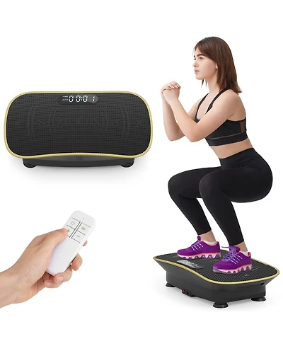 Mecale Vibration Plate Exercise Machine with 10 Speed Intensities, 220-lb Cap