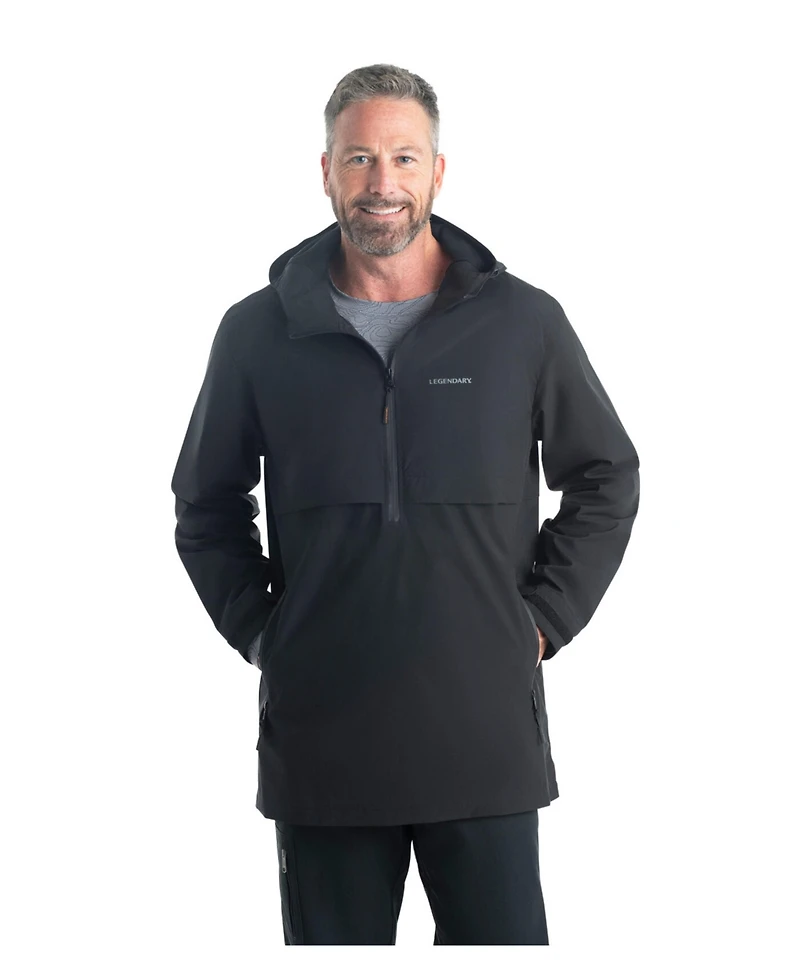 Legendary Whitetails Men's Water Resistant Hooded Pullover Half Zip Up Jacket