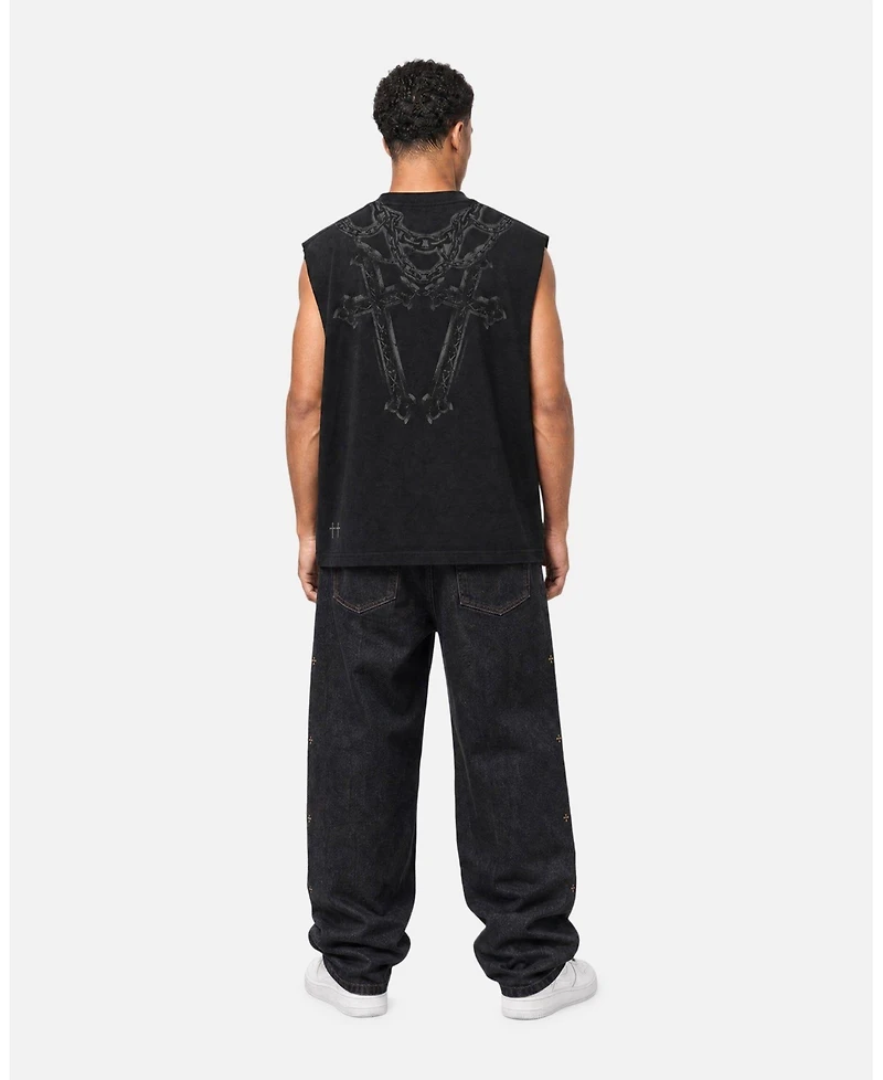Saint Morta Men's Renaissance Oversized Sleeveless Graphic T-Shirt