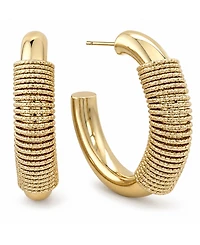 And Now This Fine Silver-Plated or 18K Gold-Plated Coil Puff C Hoop Earring