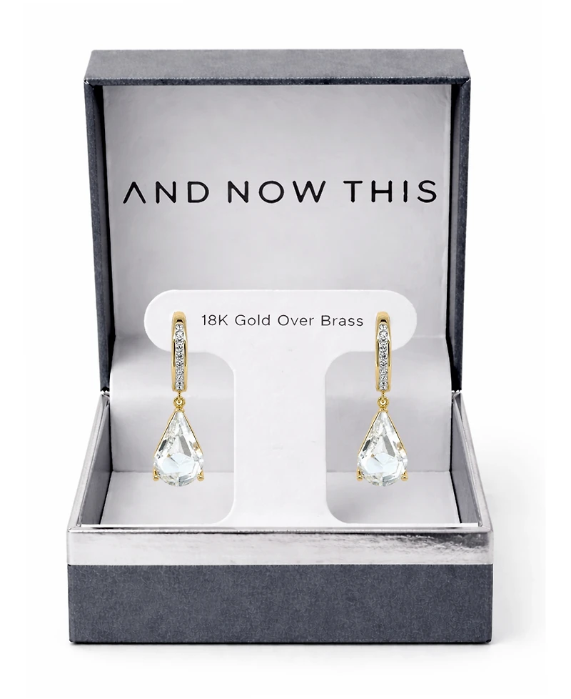 And Now This Clear Crystal Drop Hoop Earrings