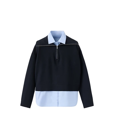 Mango Women's Layered Collared Sweater