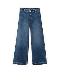 Mango Women's Catherin High-Rise Wide-Leg Culotte Jeans