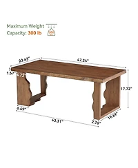 Tribesigns Coffee Center Table, Farmhouse Rectangle Tea Cocktail Table