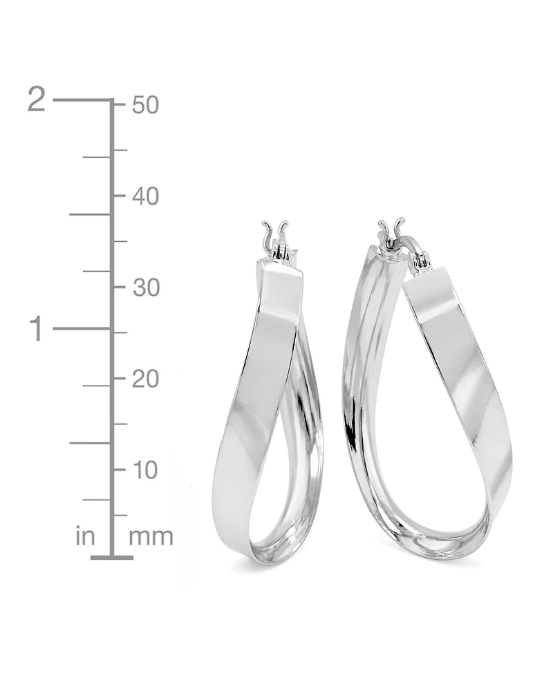 And Now This Polished Twist Medium Hoop Earrings in Silver-Plate