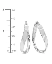 And Now This Polished Twist Medium Hoop Earrings in Silver-Plate