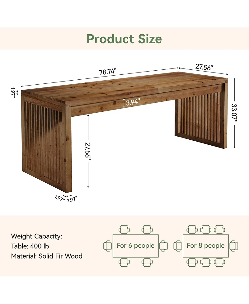 Tribesigns Dining Table for 4-6, Modern Wood Kitchen Table with Sleek Design