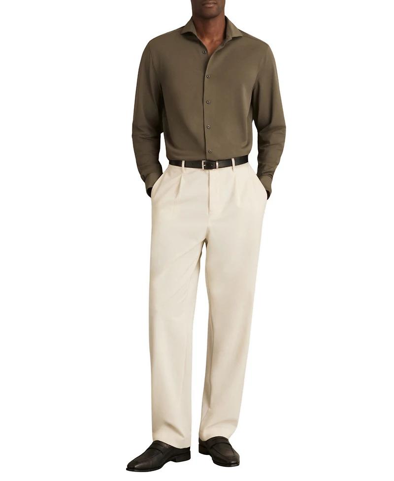 Reiss Men's Charge Stretch-Jersey Cutaway-Collar Shirt
