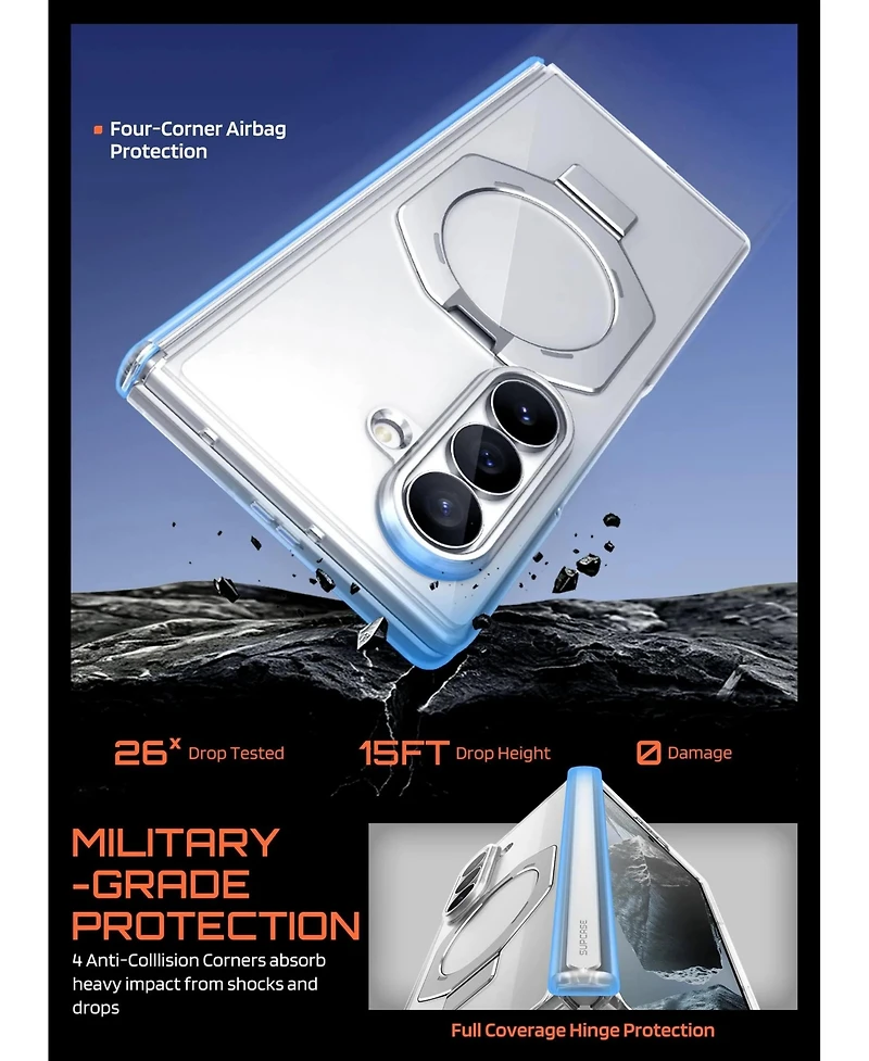 Supcase Ub Stand MagSafe Case with Built-In Stand and Tempered Glass Screen Protector for Samsung Galaxy Z Fold 8 Ultra