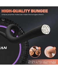 Bcan BT2 450LBS Foldable Mini Trampoline for Adults, 40 Inch Fitness Rebounder with Bungees, Quiet Stable Exercise Trampoline