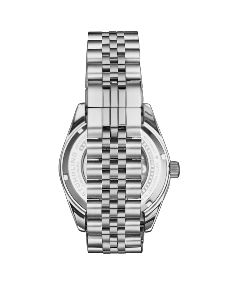 Stuhrling Datemaster Ii Men s Swiss Automatic 42mm Stainless Steel Watch, Dial, Fluted Bezel, Day & Date