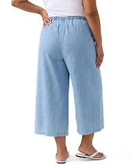 Torrid Plus Pull-On High-Rise Cropped Denim Jeans