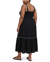 Torrid Plus Belle Isle Empire-Waist High-Low Hem Scallop-Trim Maxi Dress