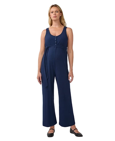 Ingrid + Isabel Women's Sleeveless Wide Leg Knit Jumpsuit