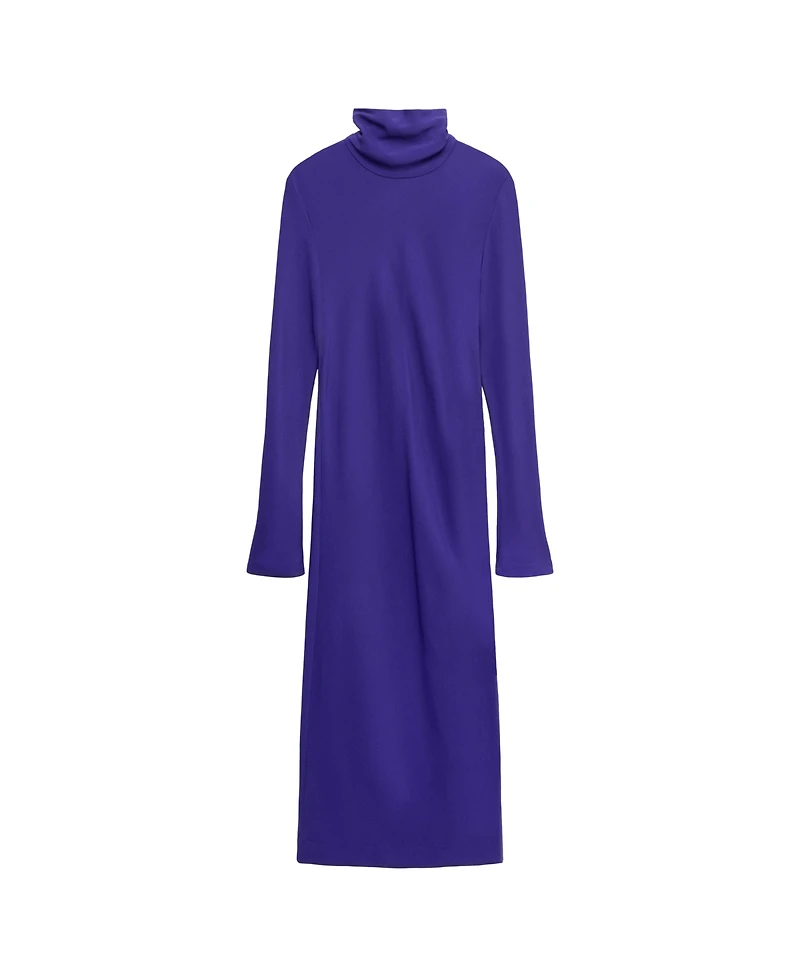 Mango Women's Long-Sleeve Turtleneck Midi Dress