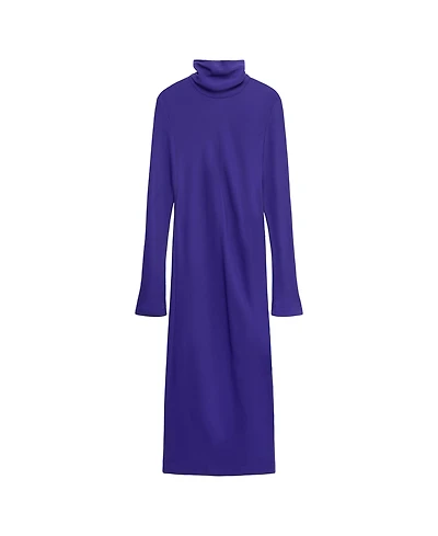 Mango Women's Long-Sleeve Turtleneck Midi Dress