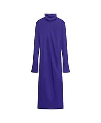 Mango Women's Long-Sleeve Turtleneck Midi Dress