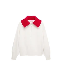 Mango Women's Contrast Collar Wool-Cashmere Blend Sweater